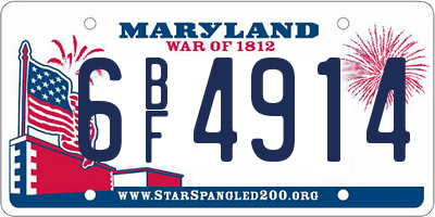 MD license plate 6BF4914