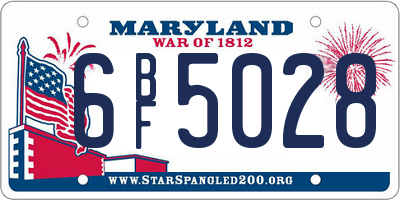 MD license plate 6BF5028