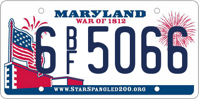 MD license plate 6BF5066