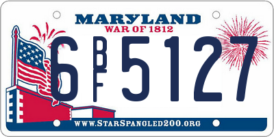 MD license plate 6BF5127