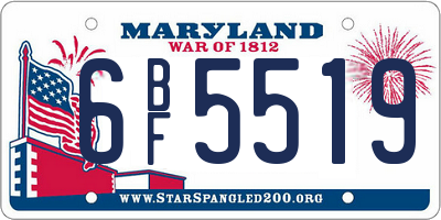 MD license plate 6BF5519