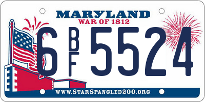 MD license plate 6BF5524