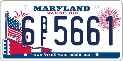 MD license plate 6BF5661