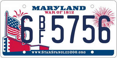 MD license plate 6BF5756