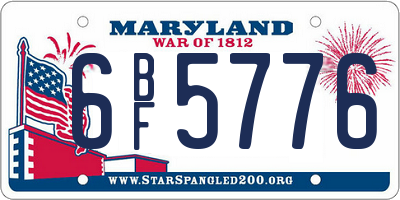 MD license plate 6BF5776