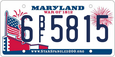 MD license plate 6BF5815