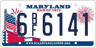 MD license plate 6BF6141