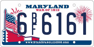MD license plate 6BF6161
