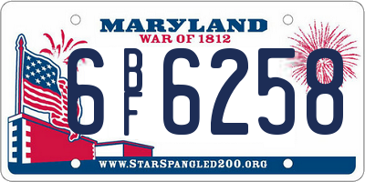 MD license plate 6BF6258