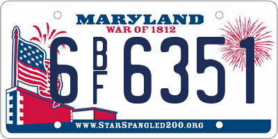 MD license plate 6BF6351