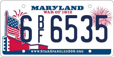 MD license plate 6BF6535
