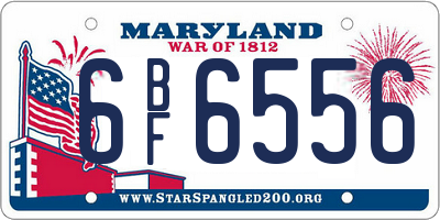 MD license plate 6BF6556