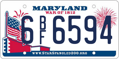 MD license plate 6BF6594