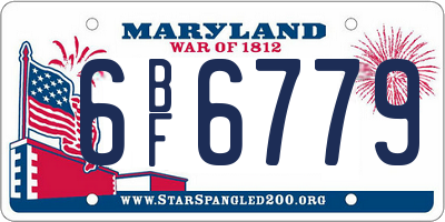 MD license plate 6BF6779