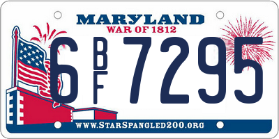 MD license plate 6BF7295