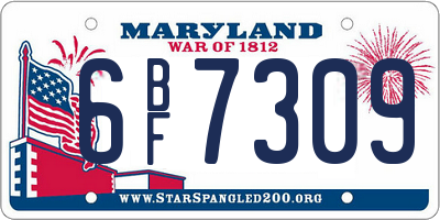 MD license plate 6BF7309