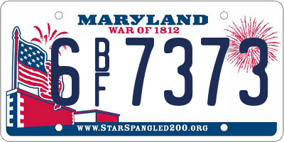 MD license plate 6BF7373