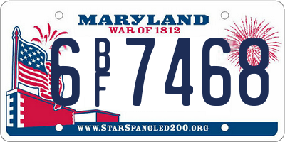 MD license plate 6BF7468
