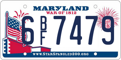 MD license plate 6BF7479