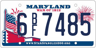 MD license plate 6BF7485