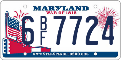 MD license plate 6BF7724