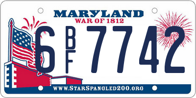 MD license plate 6BF7742