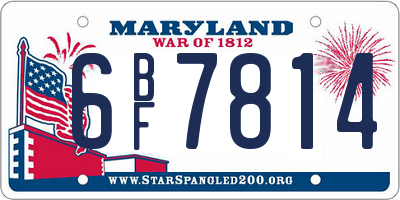 MD license plate 6BF7814