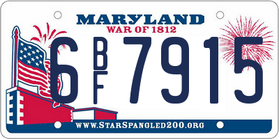 MD license plate 6BF7915
