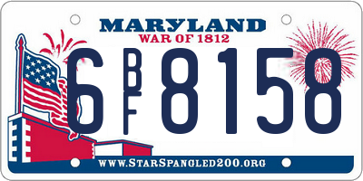 MD license plate 6BF8158