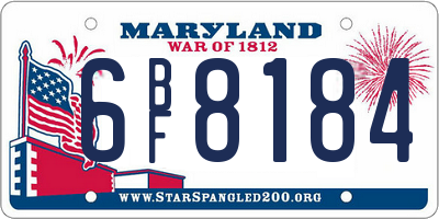 MD license plate 6BF8184