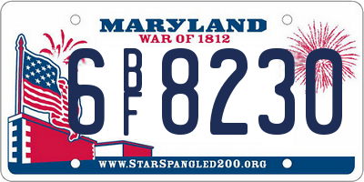 MD license plate 6BF8230