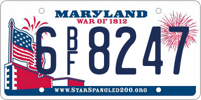 MD license plate 6BF8247