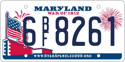 MD license plate 6BF8261