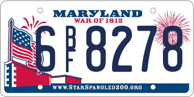 MD license plate 6BF8278