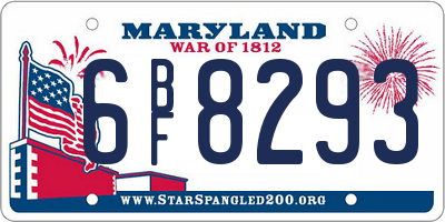 MD license plate 6BF8293