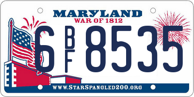 MD license plate 6BF8535