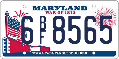 MD license plate 6BF8565