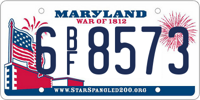 MD license plate 6BF8573