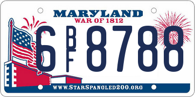 MD license plate 6BF8788