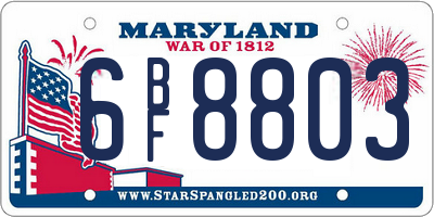 MD license plate 6BF8803