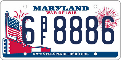 MD license plate 6BF8886