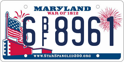 MD license plate 6BF8961