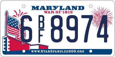 MD license plate 6BF8974