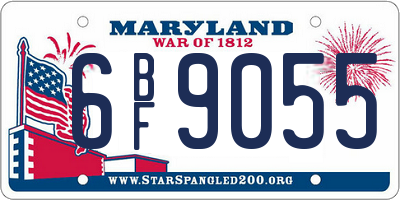 MD license plate 6BF9055