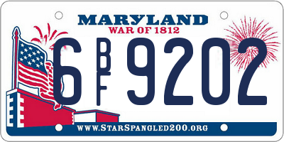 MD license plate 6BF9202