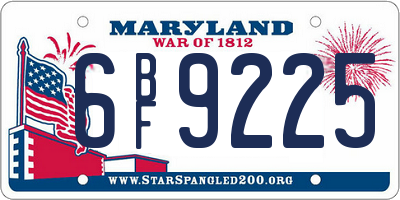 MD license plate 6BF9225