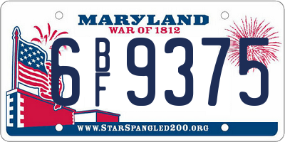 MD license plate 6BF9375