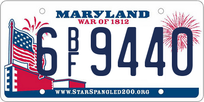 MD license plate 6BF9440