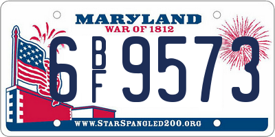 MD license plate 6BF9573