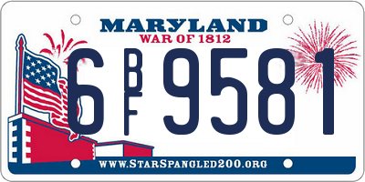 MD license plate 6BF9581